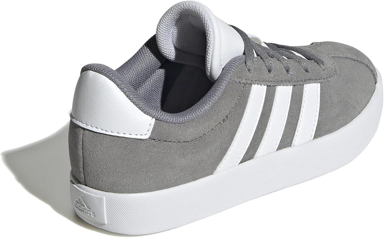 imageadidas UnisexChild Vl Court 30 LaceupLegacy SneakerGreyWhiteGrey