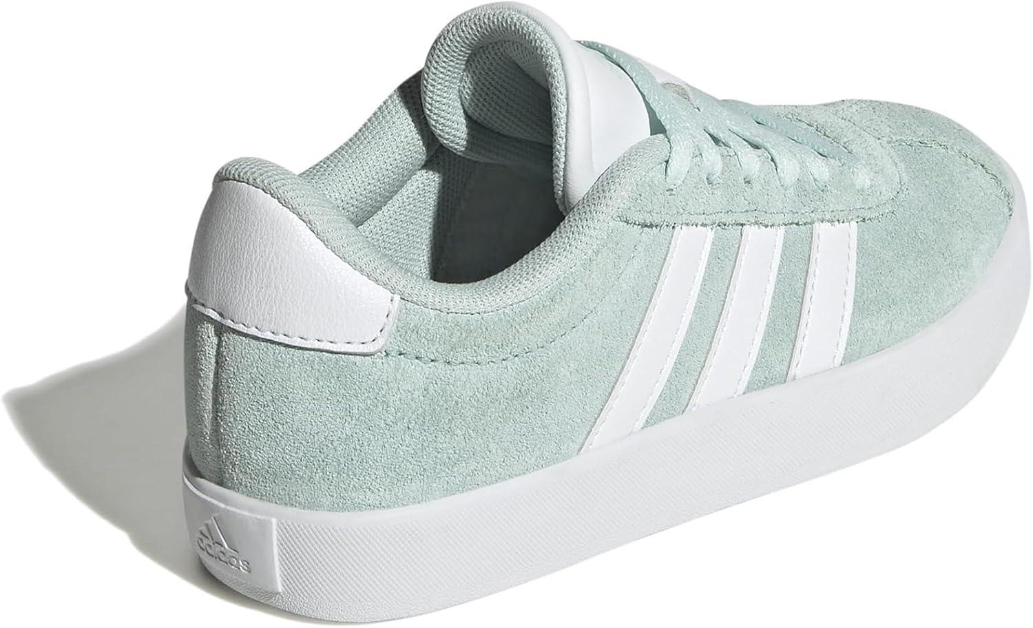 imageadidas UnisexChild Vl Court 30 LaceupLegacy SneakerHalo MintWhiteBlack