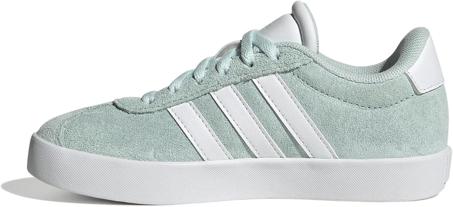 imageadidas UnisexChild Vl Court 30 LaceupLegacy SneakerHalo MintWhiteBlack
