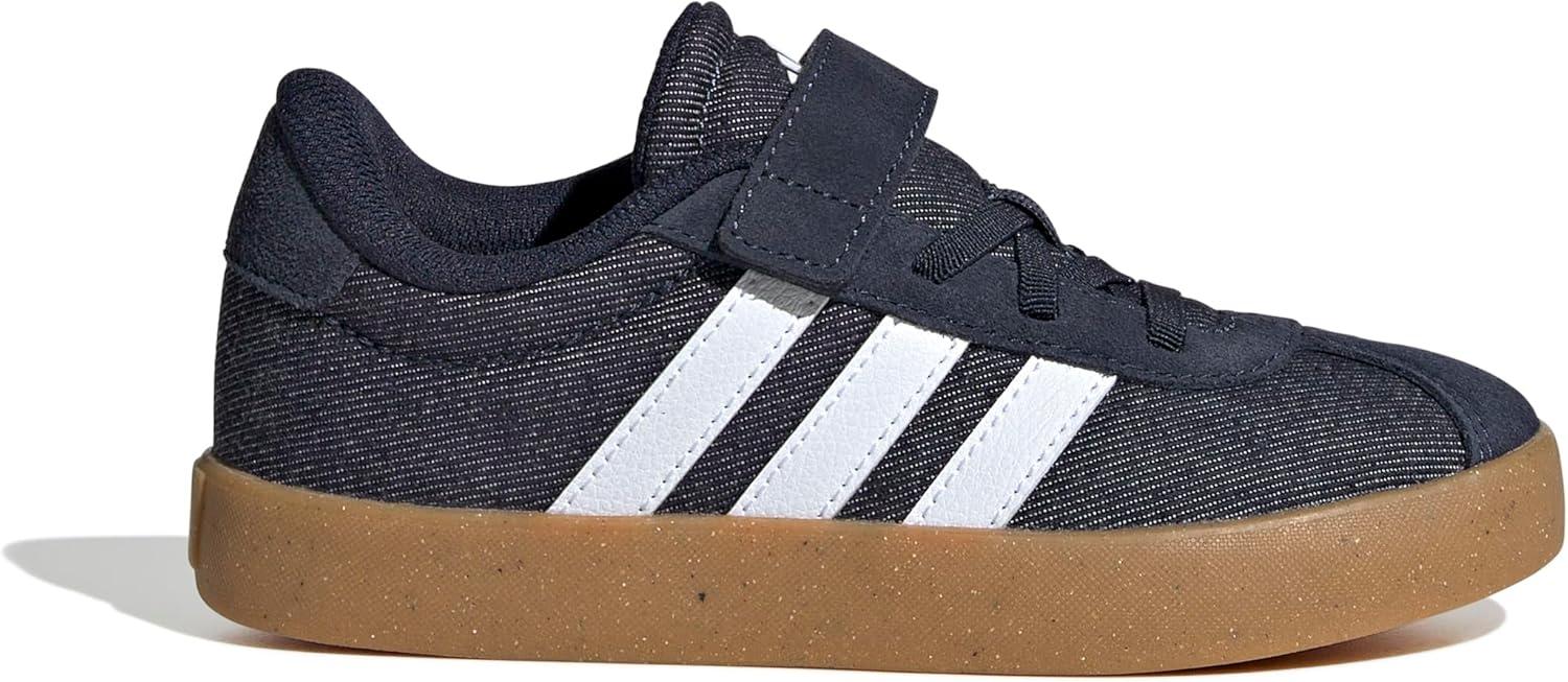 imageadidas UnisexChild Vl Court 30 LaceupLegacy SneakerInkWhiteGum