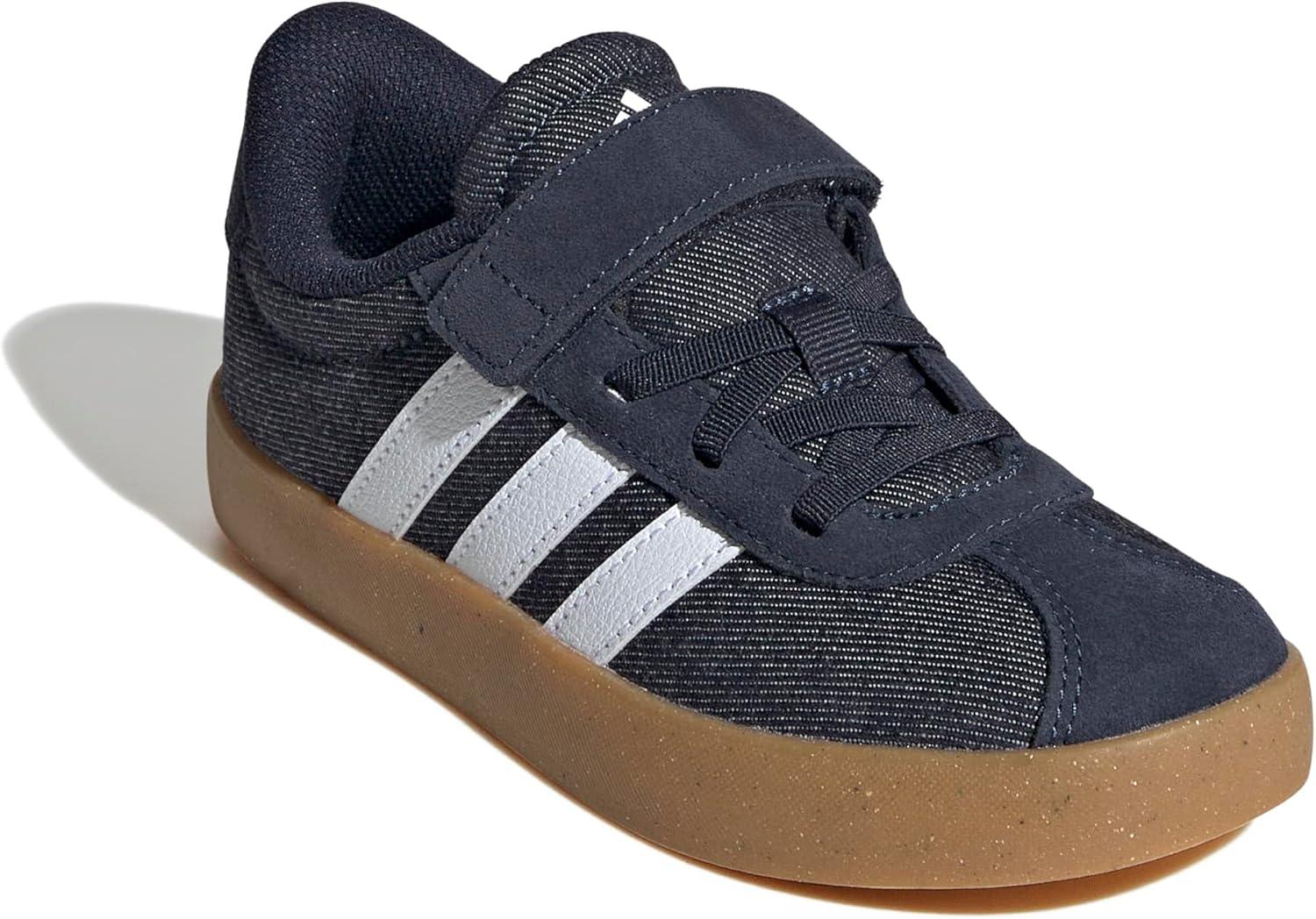imageadidas UnisexChild Vl Court 30 LaceupLegacy SneakerInkWhiteGum