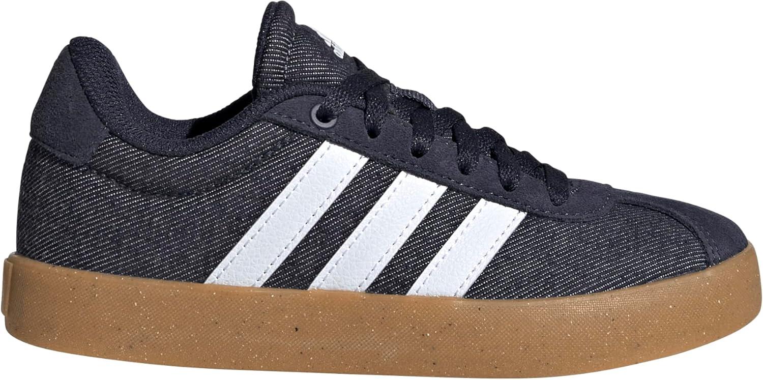 imageadidas UnisexChild Vl Court 30 LaceupLegacy SneakerLegend InkWhiteGum10