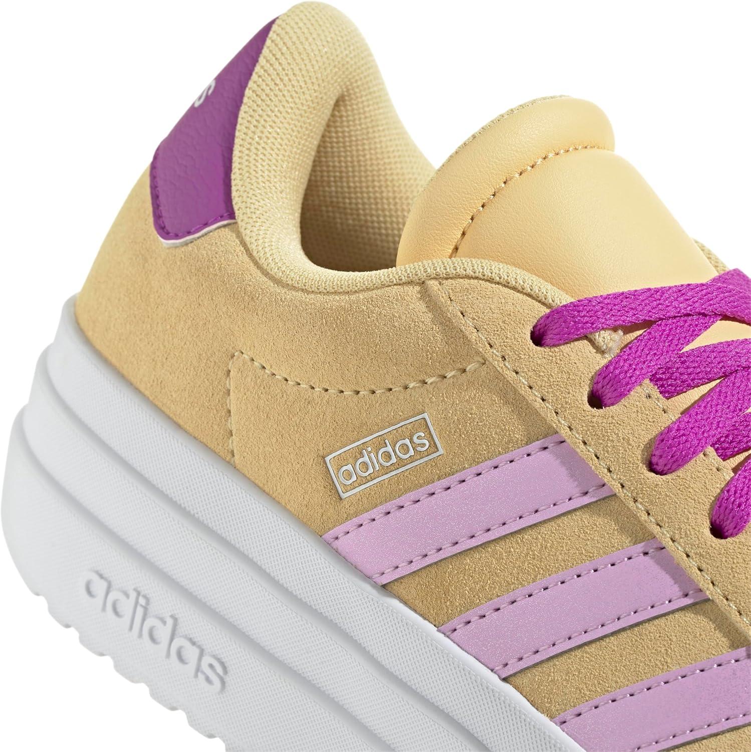 imageadidas UnisexChild Vl Court 30 LaceupLegacy SneakerOrange TintBliss LilacFlash Pink