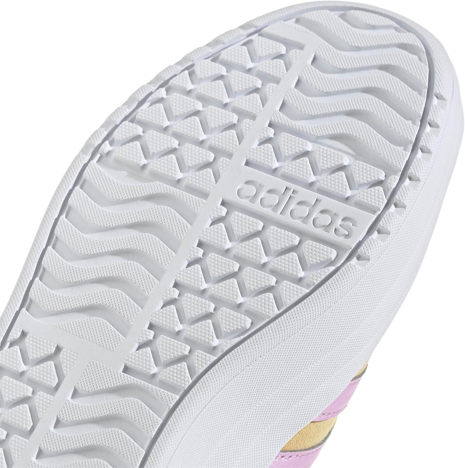 imageadidas UnisexChild Vl Court 30 LaceupLegacy SneakerOrange TintBliss LilacFlash Pink
