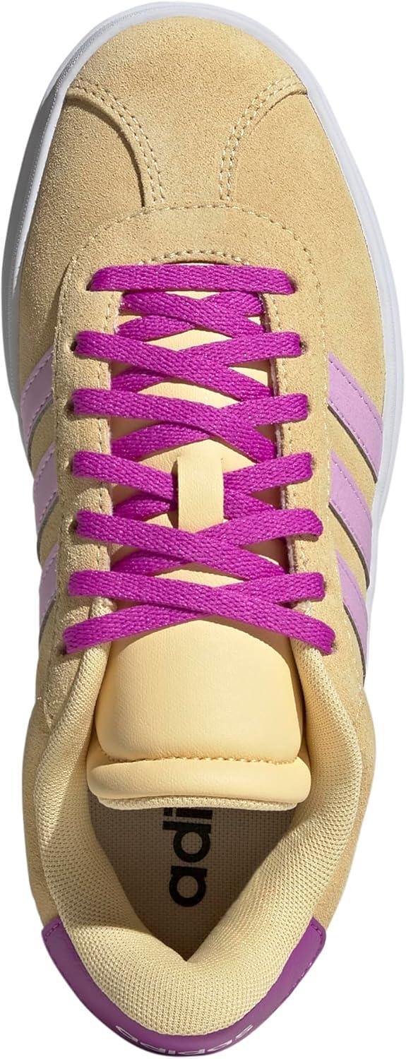 imageadidas UnisexChild Vl Court 30 LaceupLegacy SneakerOrange TintBliss LilacFlash Pink