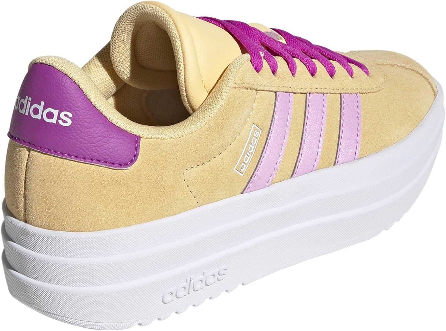 imageadidas UnisexChild Vl Court 30 LaceupLegacy SneakerOrange TintBliss LilacFlash Pink