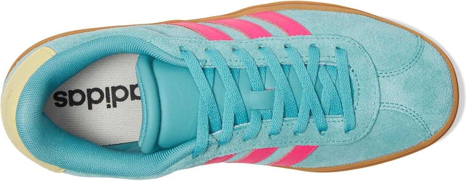 imageadidas UnisexChild Vl Court 30 LaceupLegacy SneakerPowder TealShock PinkPowder Yellow
