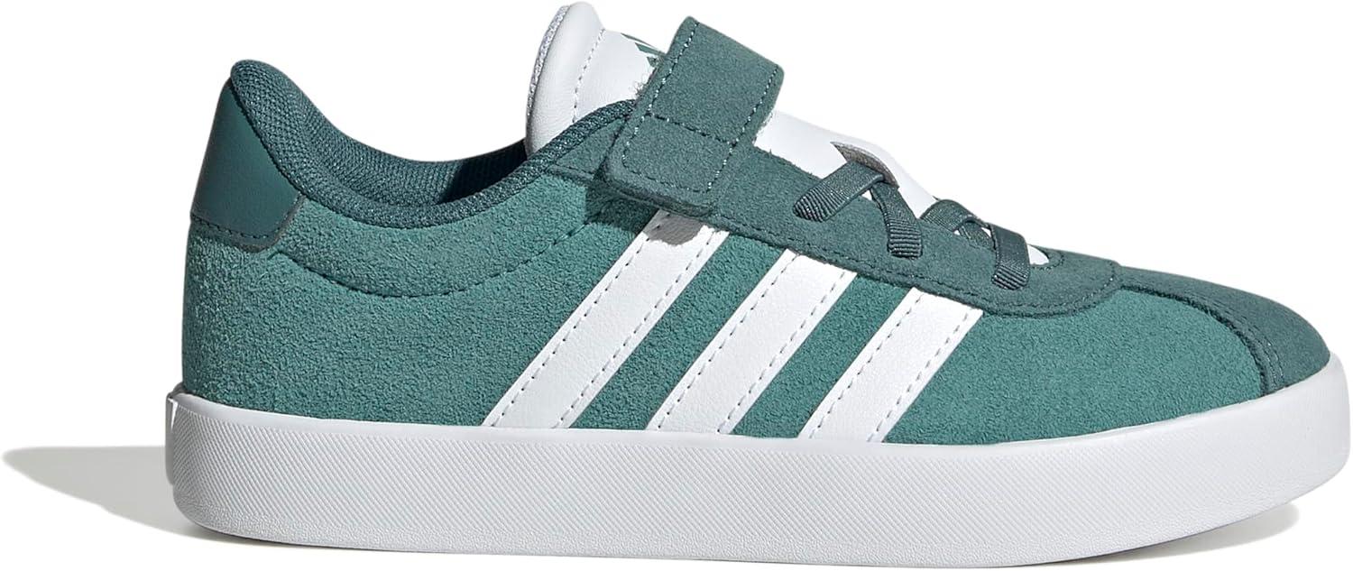 imageadidas UnisexChild Vl Court 30 LaceupLegacy SneakerPowder TealWhitePreloved Teal
