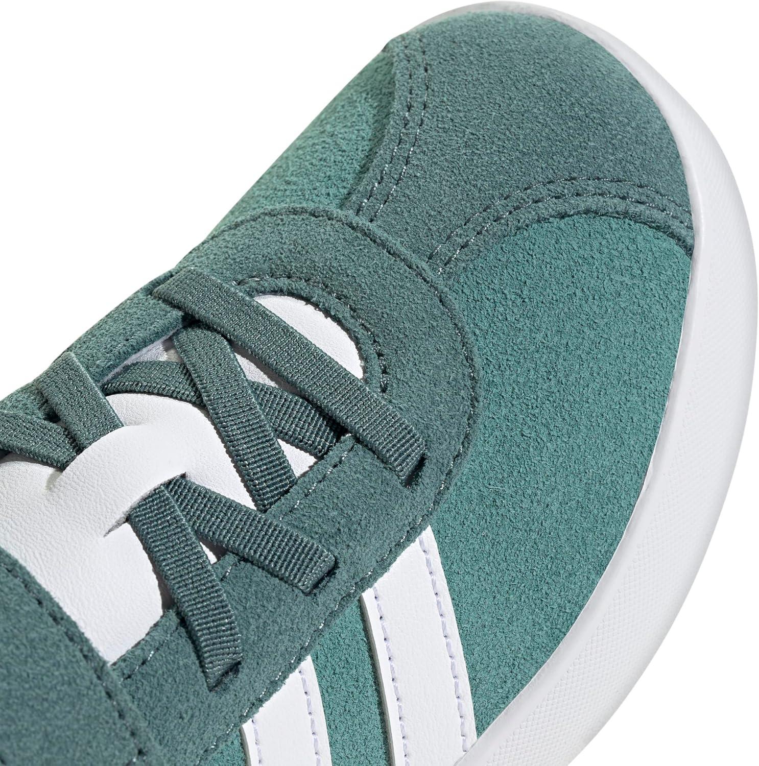 imageadidas UnisexChild Vl Court 30 LaceupLegacy SneakerPowder TealWhitePreloved Teal