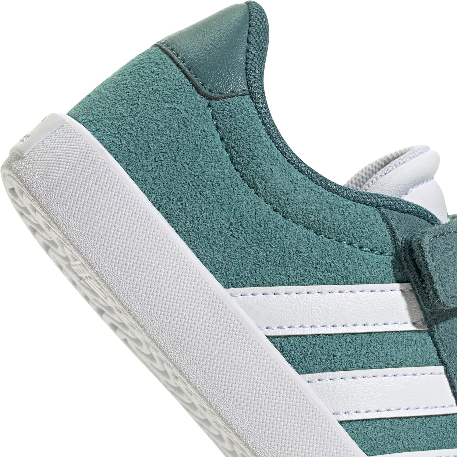 imageadidas UnisexChild Vl Court 30 LaceupLegacy SneakerPowder TealWhitePreloved Teal