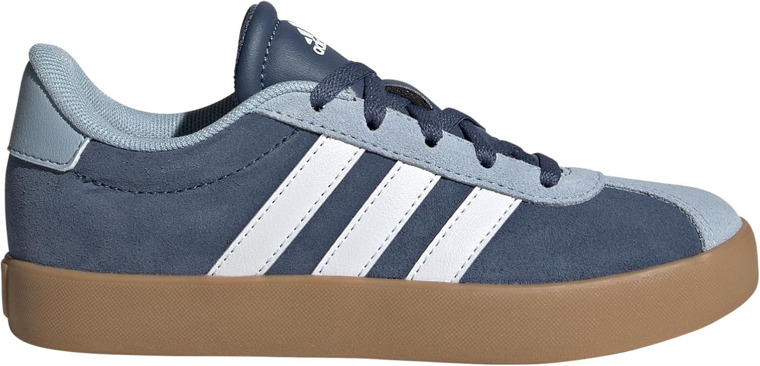 imageadidas UnisexChild Vl Court 30 LaceupLegacy SneakerPreloved InkWhiteWonder Blue