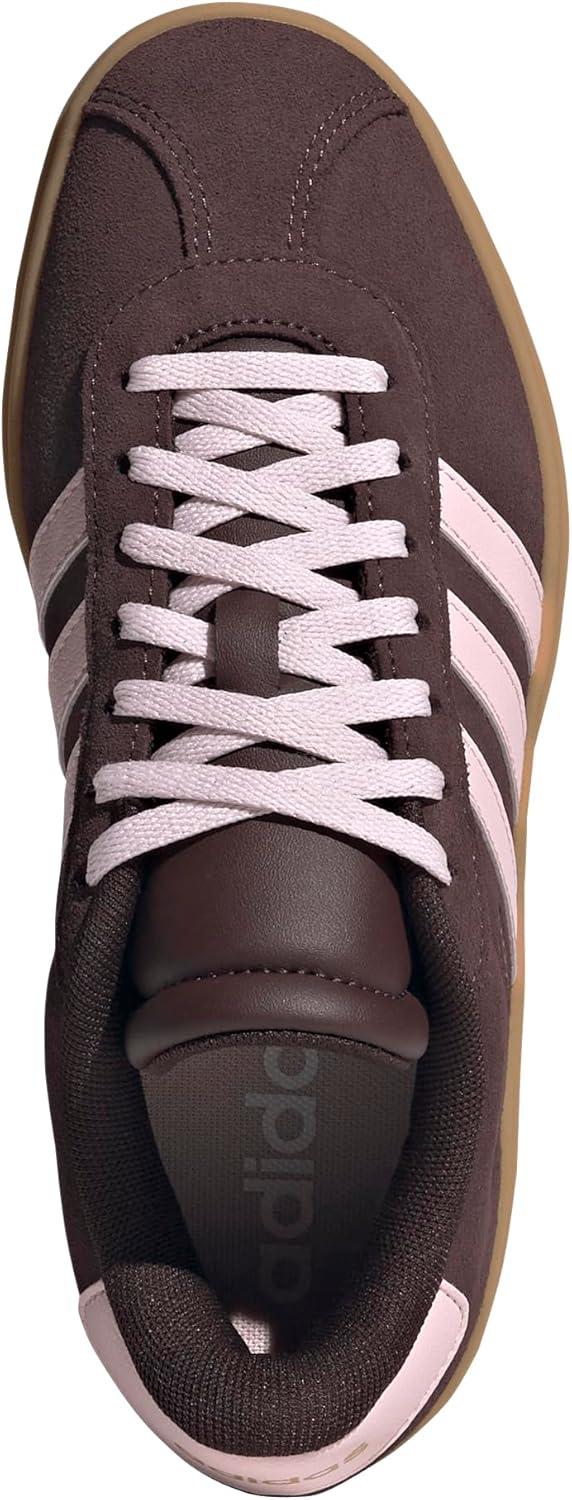 imageadidas UnisexChild Vl Court 30 LaceupLegacy SneakerShadow BrownClear PinkGold Metallic