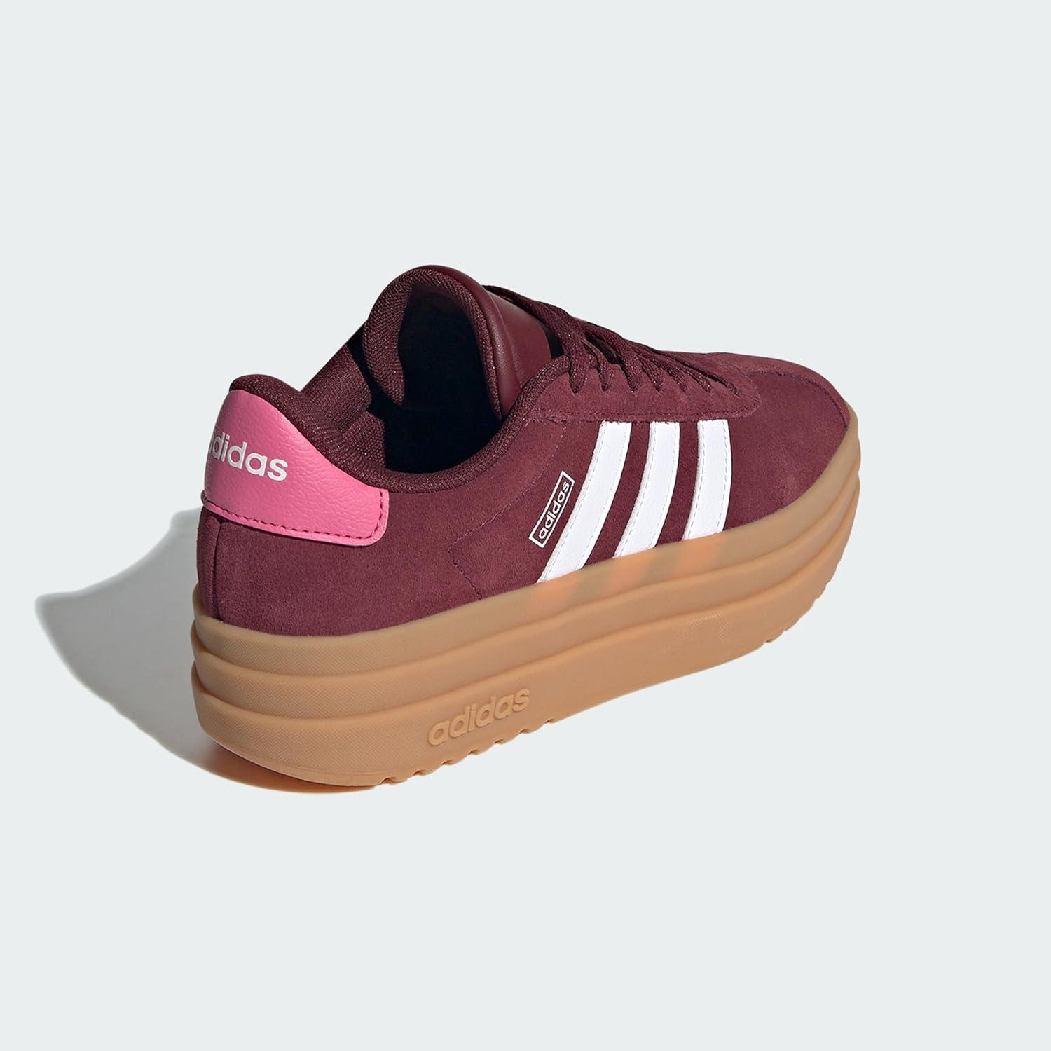 imageadidas UnisexChild Vl Court 30 LaceupLegacy SneakerShadow RedWhitePink Fusion