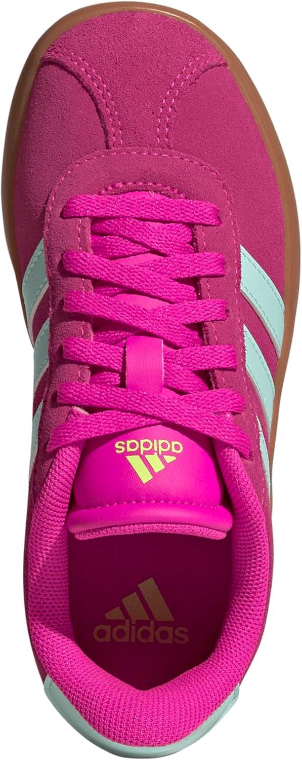 imageadidas UnisexChild Vl Court 30 LaceupLegacy SneakerShock PinkSemi Flash AquaLucid Lemon
