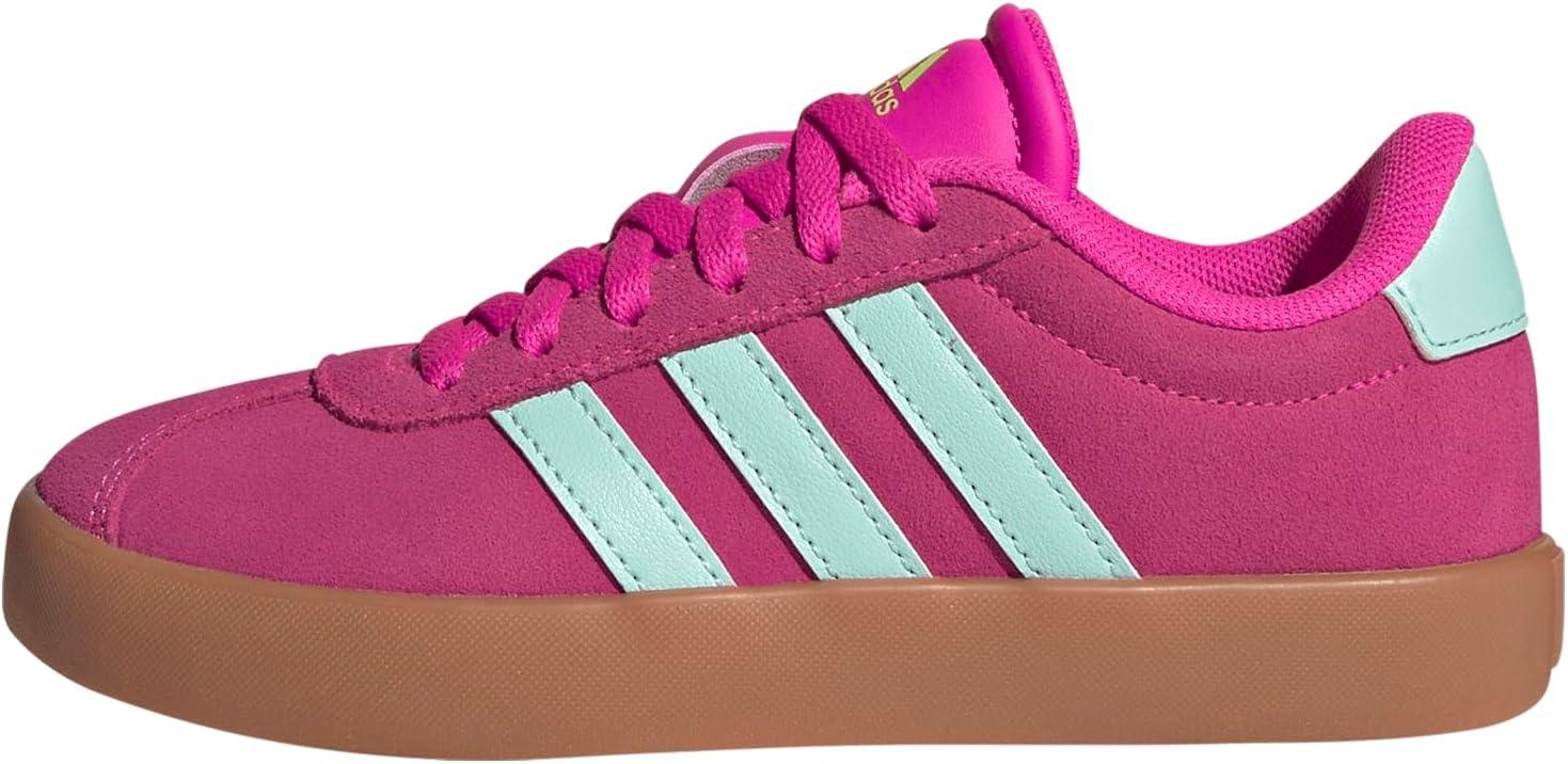 imageadidas UnisexChild Vl Court 30 LaceupLegacy SneakerShock PinkSemi Flash AquaLucid Lemon