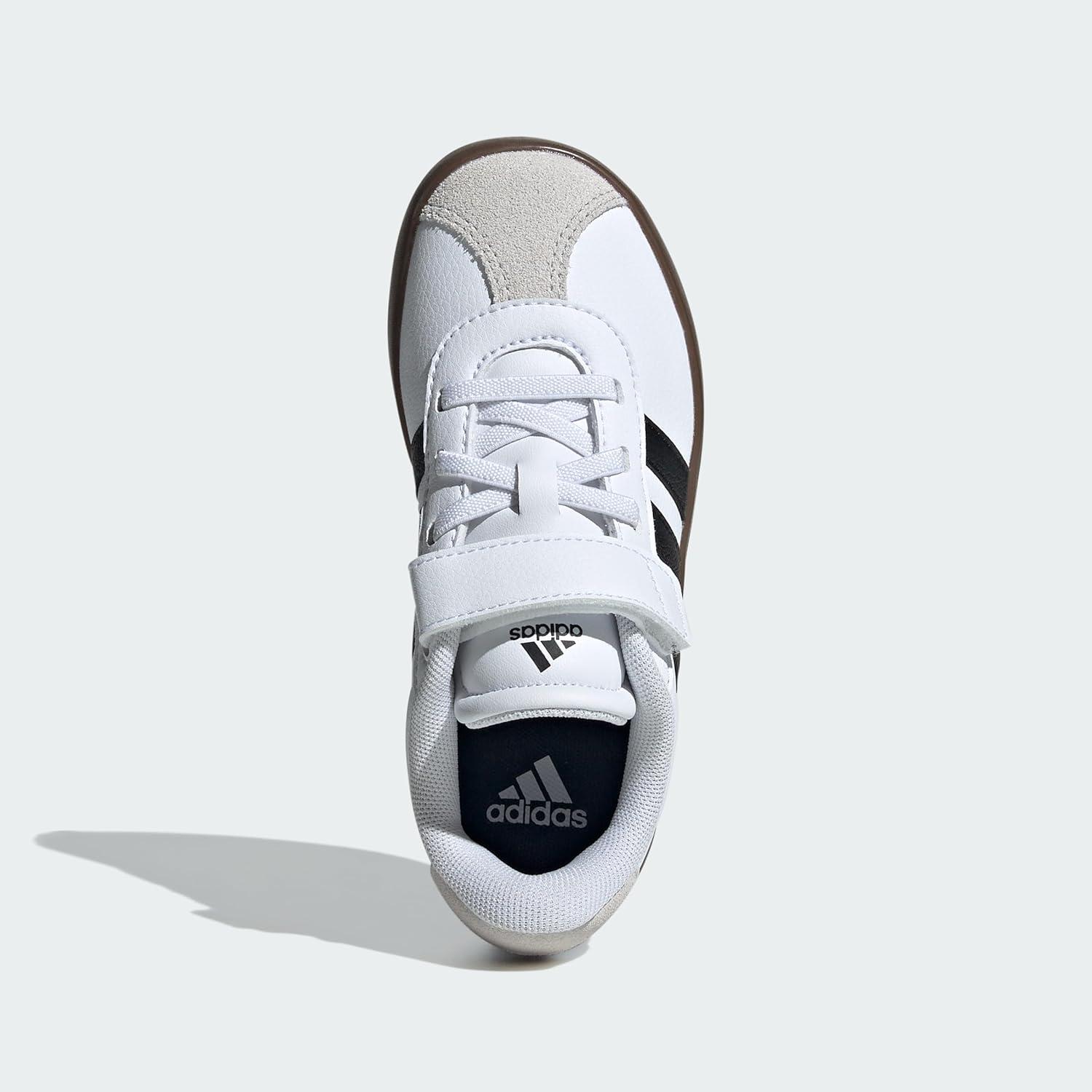 imageadidas UnisexChild Vl Court 30 LaceupLegacy SneakerWhiteBlackGrey