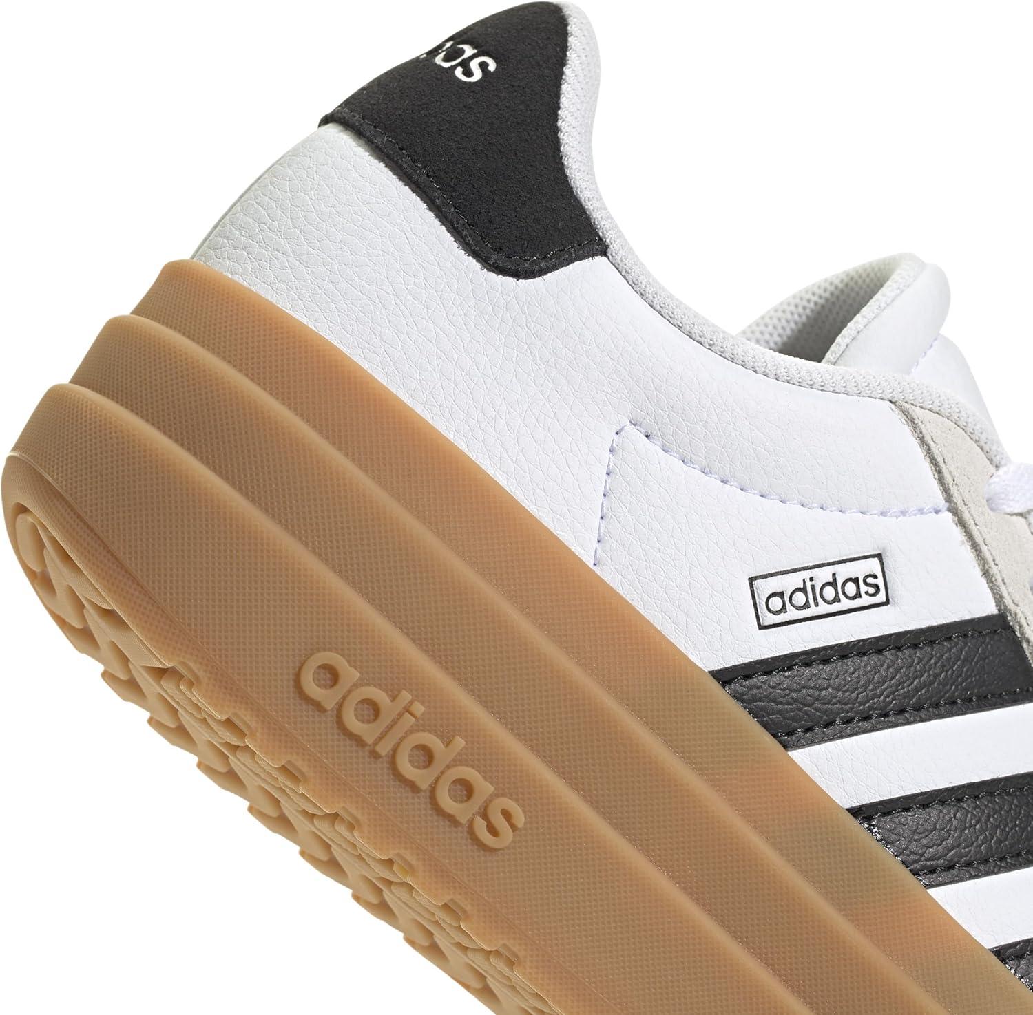 imageadidas UnisexChild Vl Court 30 LaceupLegacy SneakerWhiteBlackGum