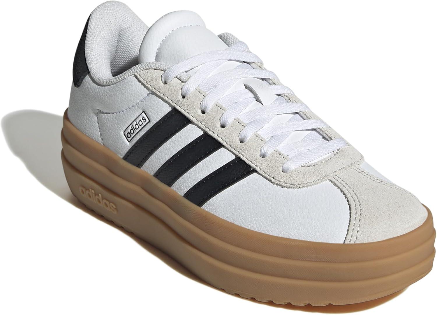 imageadidas UnisexChild Vl Court 30 LaceupLegacy SneakerWhiteBlackGum