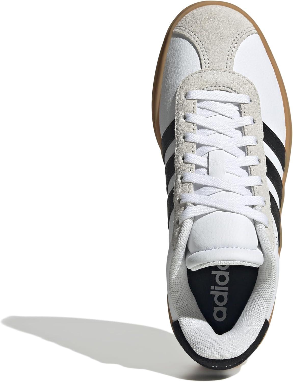 imageadidas UnisexChild Vl Court 30 LaceupLegacy SneakerWhiteBlackGum
