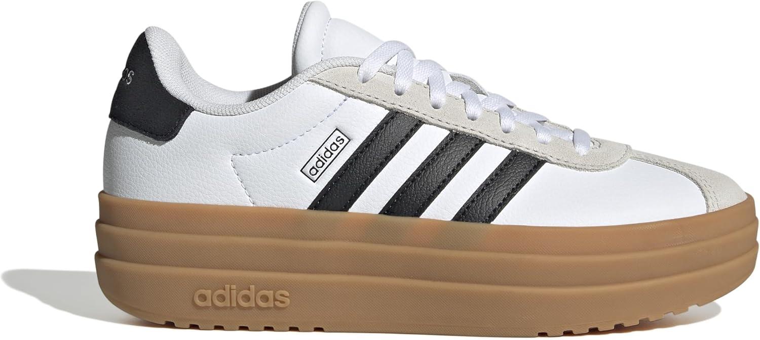 imageadidas UnisexChild Vl Court 30 LaceupLegacy SneakerWhiteBlackGum