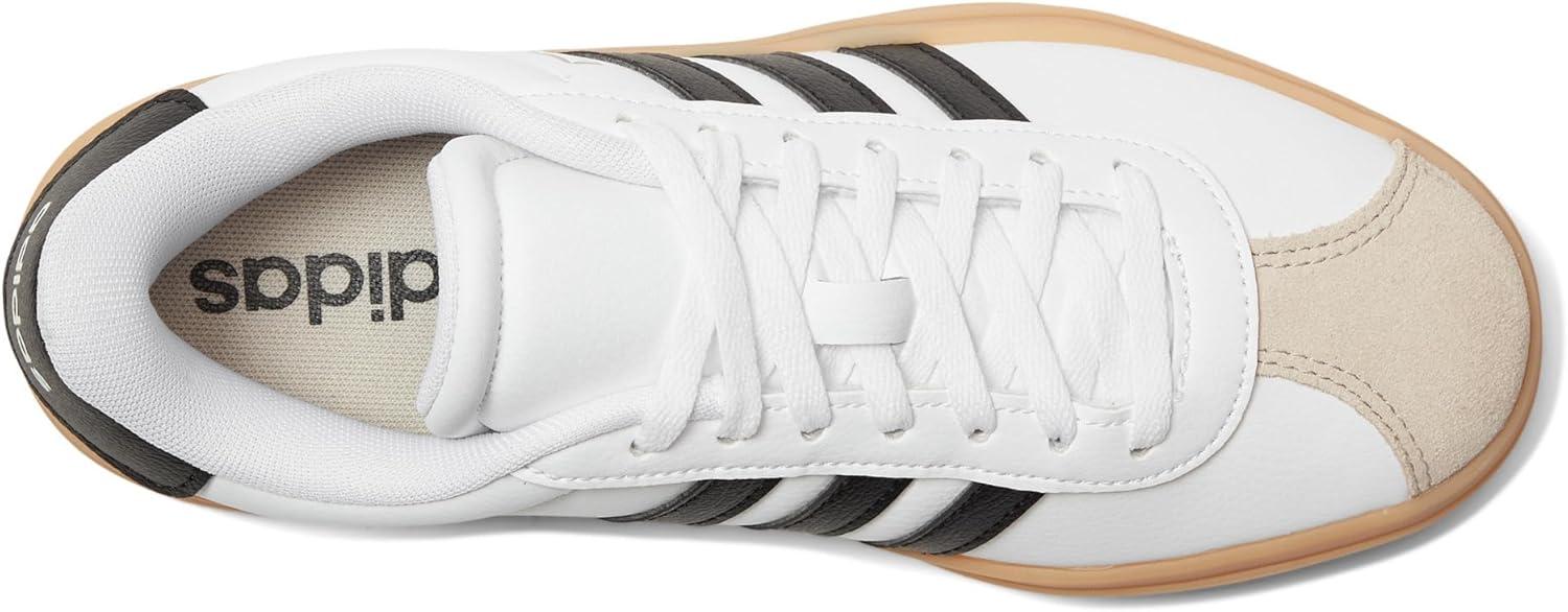 imageadidas UnisexChild Vl Court 30 LaceupLegacy SneakerWhiteBlackWonder Beige