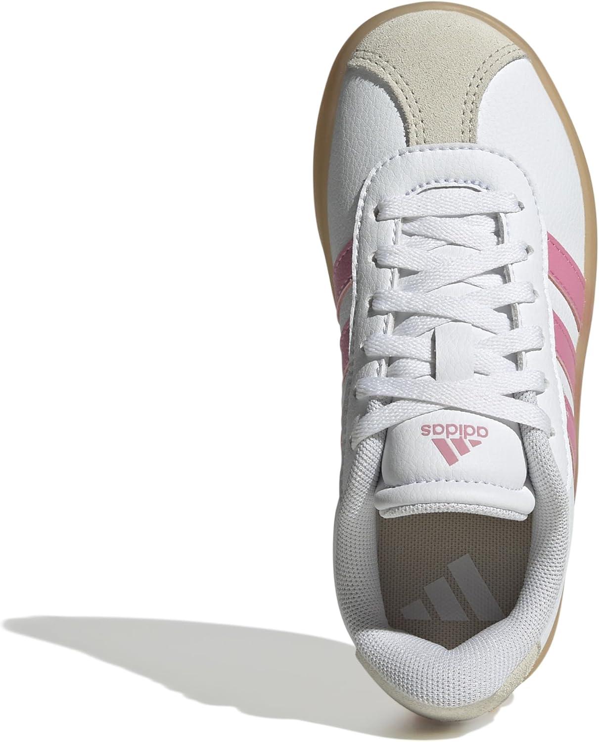 imageadidas UnisexChild Vl Court 30 LaceupLegacy SneakerWhiteBliss PinkAlumina