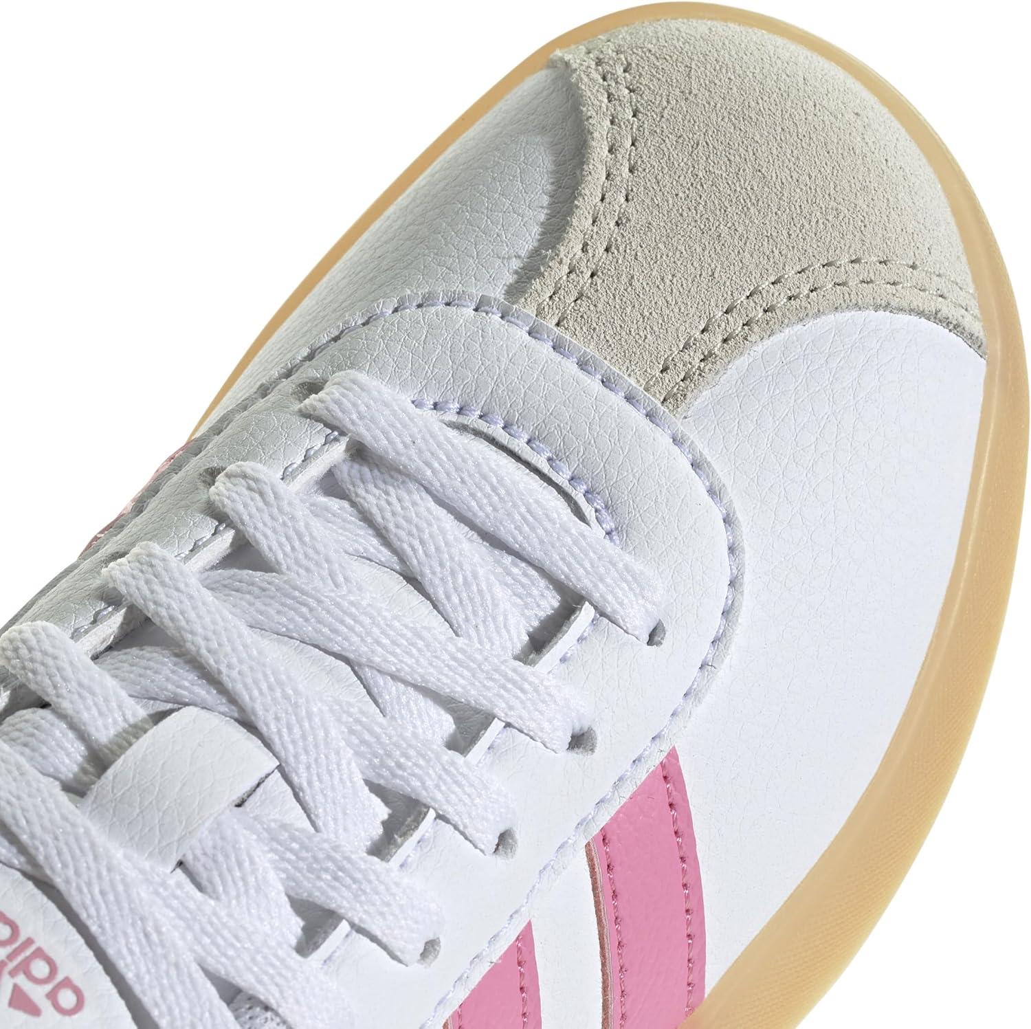 imageadidas UnisexChild Vl Court 30 LaceupLegacy SneakerWhiteBliss PinkAlumina