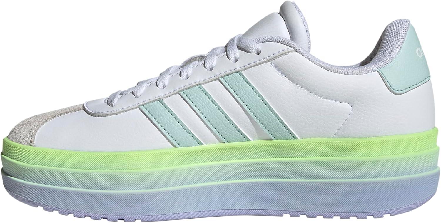 imageadidas UnisexChild Vl Court 30 LaceupLegacy SneakerWhiteHalo MintViolet Tone