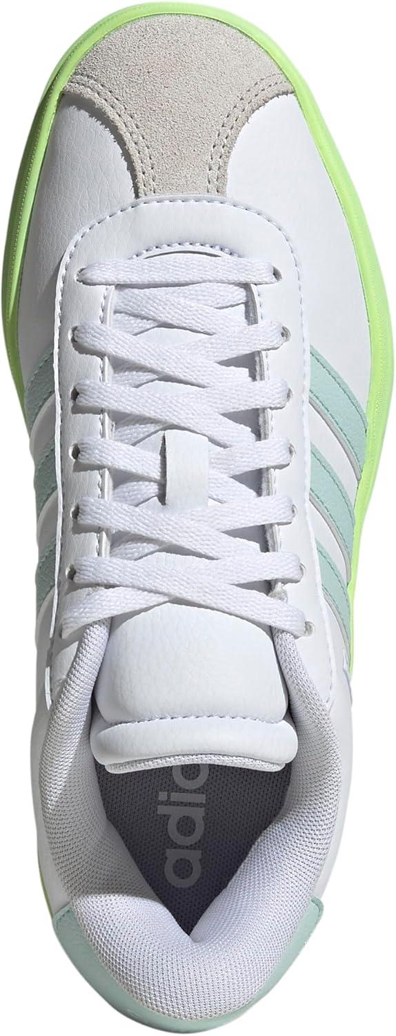 imageadidas UnisexChild Vl Court 30 LaceupLegacy SneakerWhiteHalo MintViolet Tone
