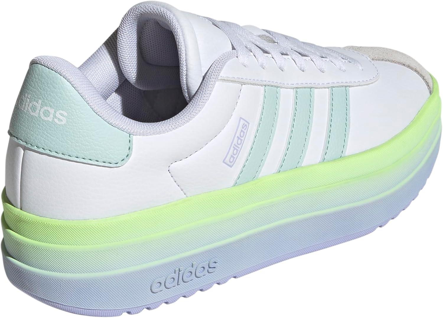 imageadidas UnisexChild Vl Court 30 LaceupLegacy SneakerWhiteHalo MintViolet Tone