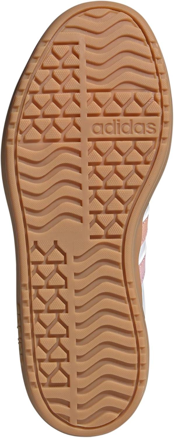 imageadidas UnisexChild Vl Court 30 LaceupLegacy SneakerWhitePowder CoralGum