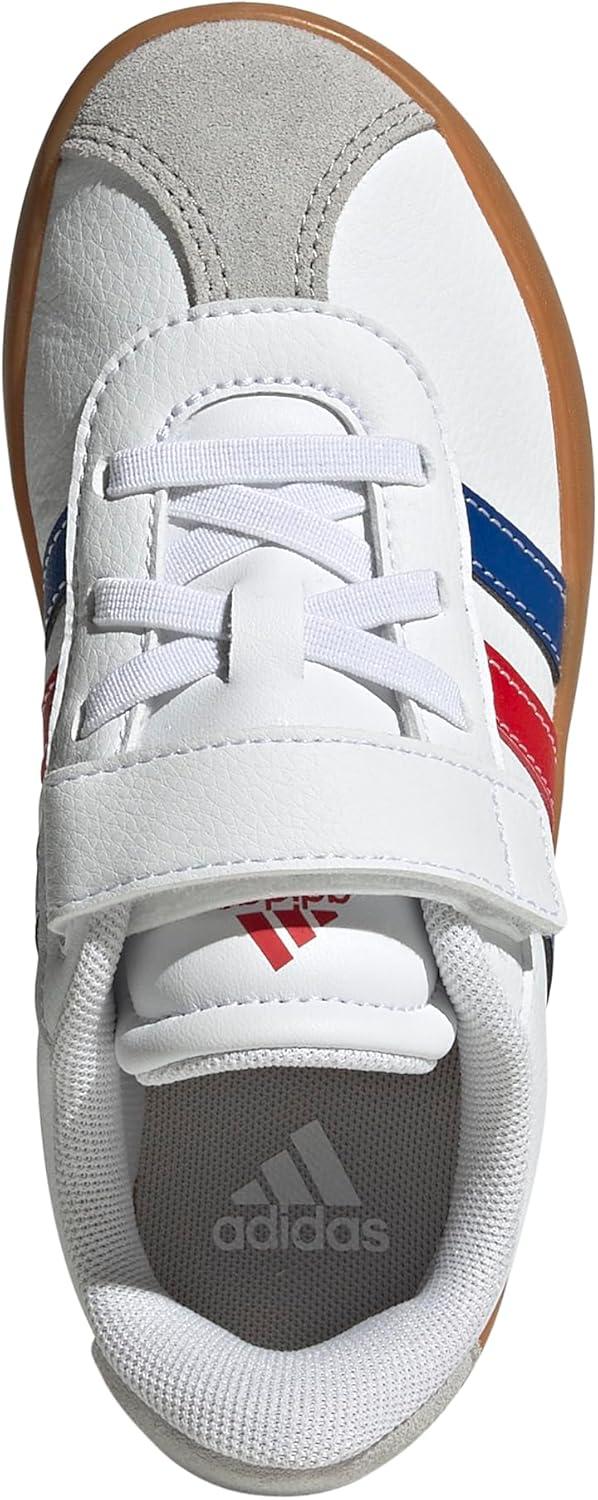 imageadidas UnisexChild Vl Court 30 LaceupLegacy SneakerWhiteTeam Royal BlueBetter Scarlet