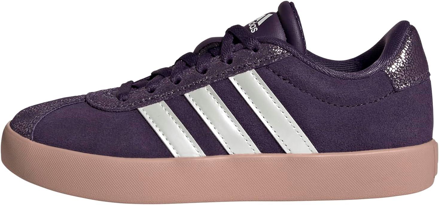 imageadidas UnisexChild Vl Court 30 Skateboarding Shoes ToddlerAurora PlumZero MetallicPink Gum