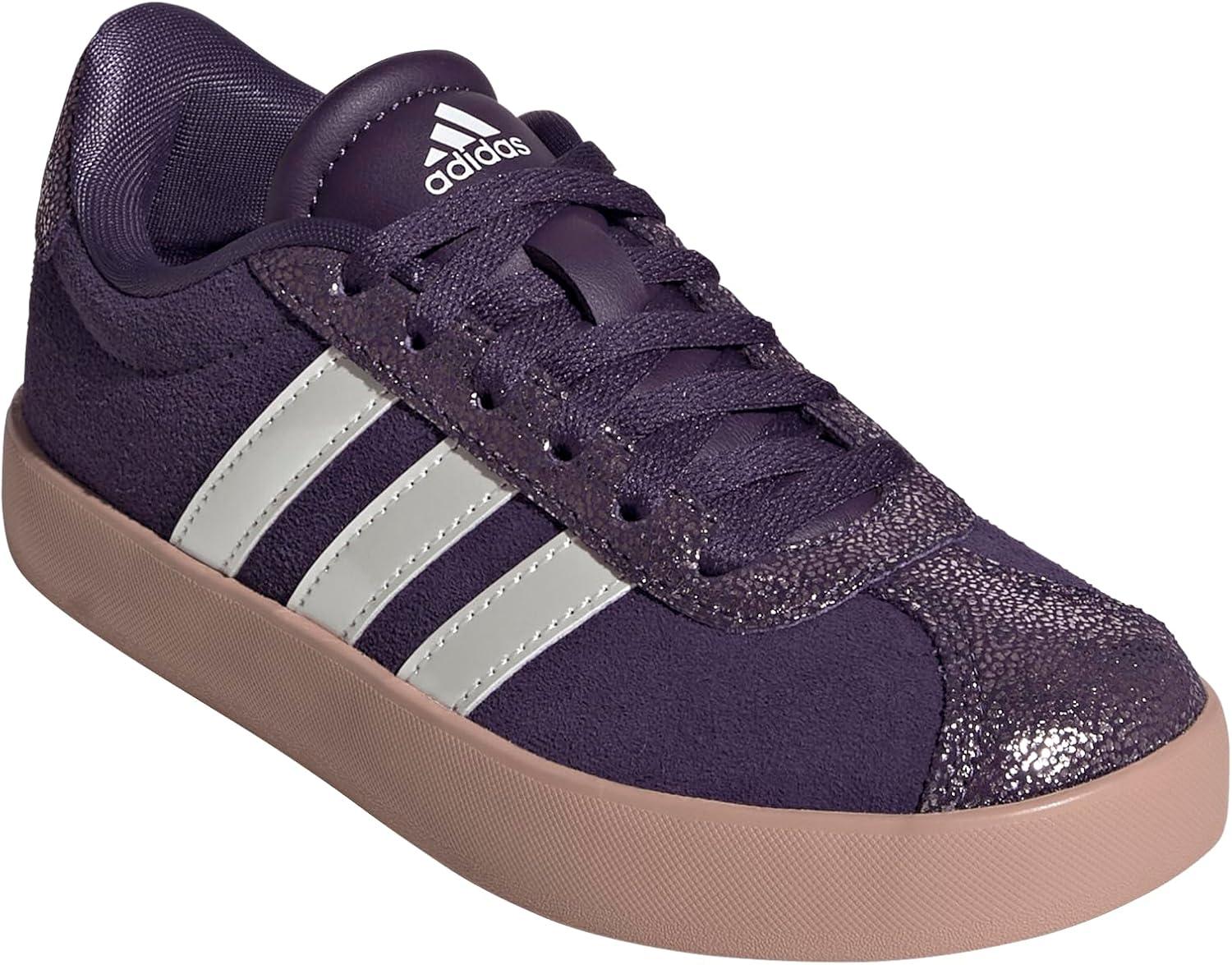 imageadidas UnisexChild Vl Court 30 Skateboarding Shoes ToddlerAurora PlumZero MetallicPink Gum