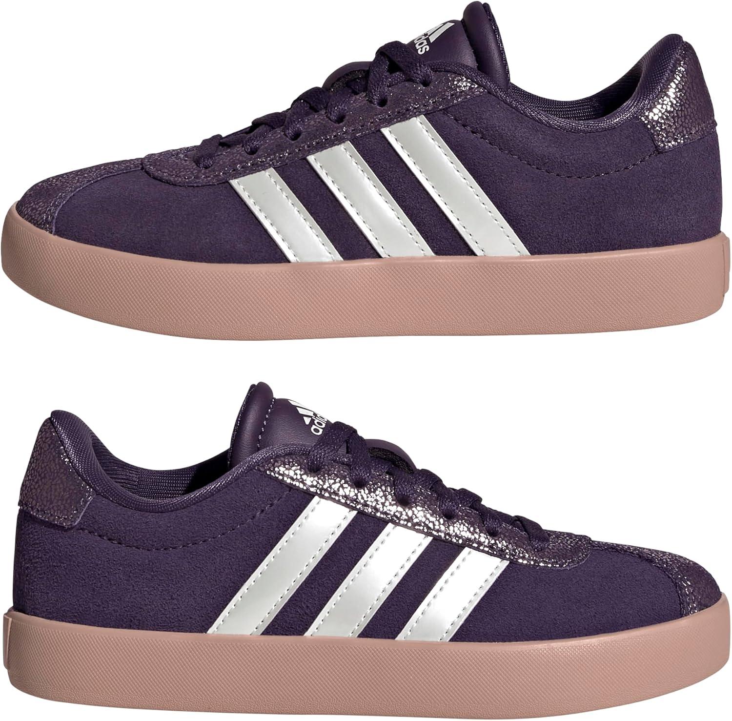 imageadidas UnisexChild Vl Court 30 Skateboarding Shoes ToddlerAurora PlumZero MetallicPink Gum