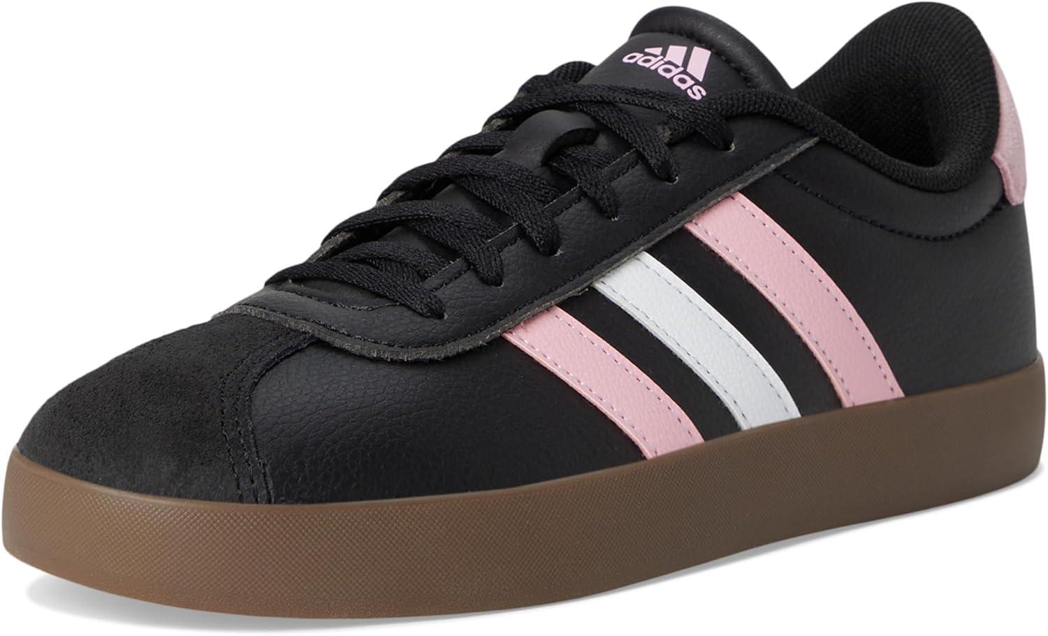 imageadidas UnisexChild Vl Court 30 Skateboarding Shoes ToddlerBlackTrue PinkWhite