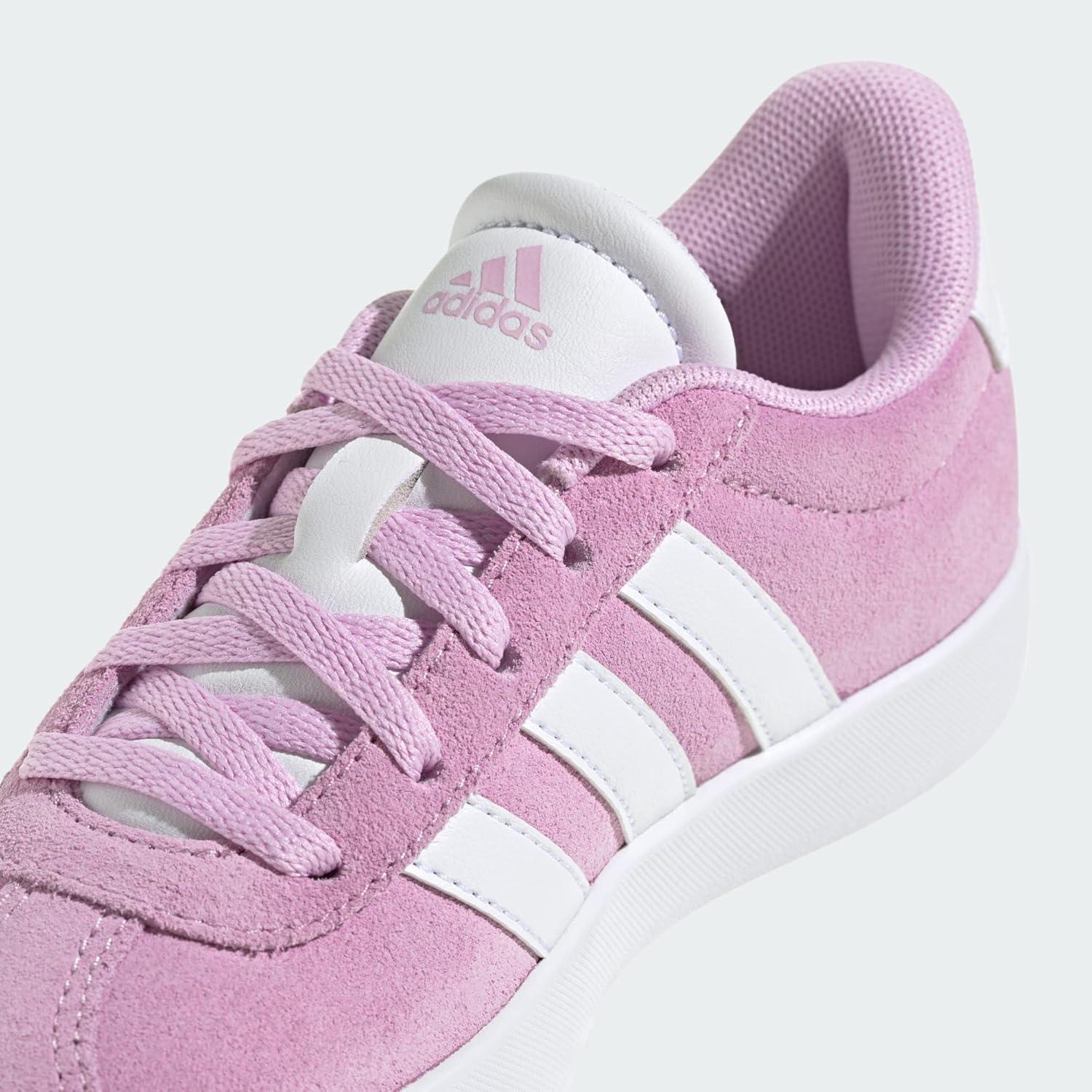 imageadidas UnisexChild Vl Court 30 Skateboarding Shoes ToddlerBliss Lilac Cloud White Grey Two