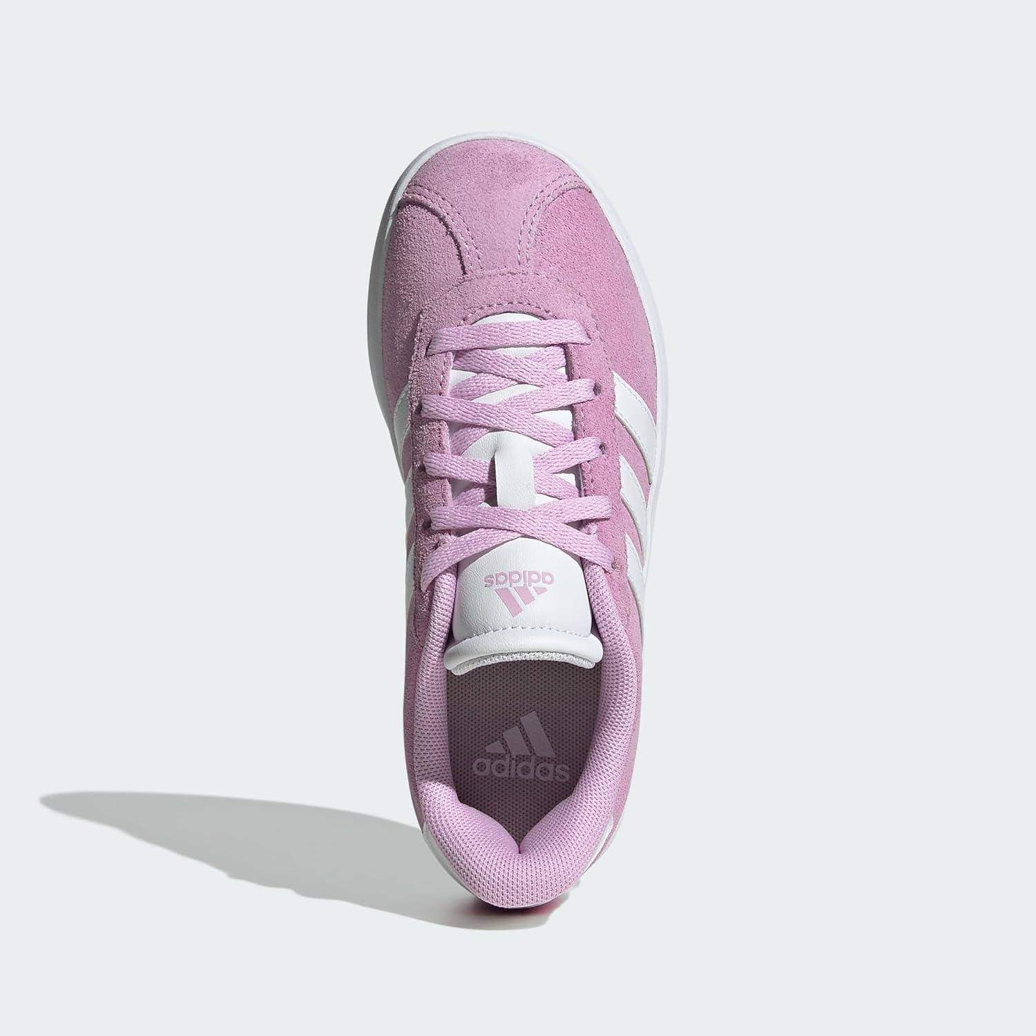 imageadidas UnisexChild Vl Court 30 Skateboarding Shoes ToddlerBliss Lilac Cloud White Grey Two