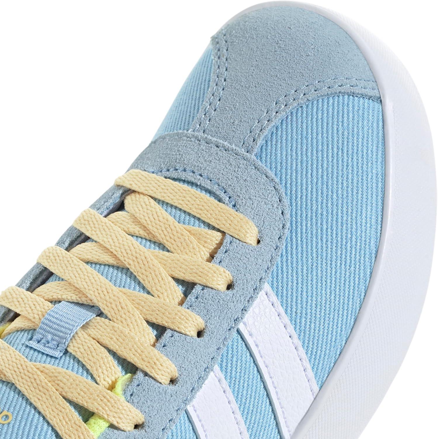 imageadidas UnisexChild Vl Court 30 Skateboarding Shoes ToddlerClear SkyWhiteYellow