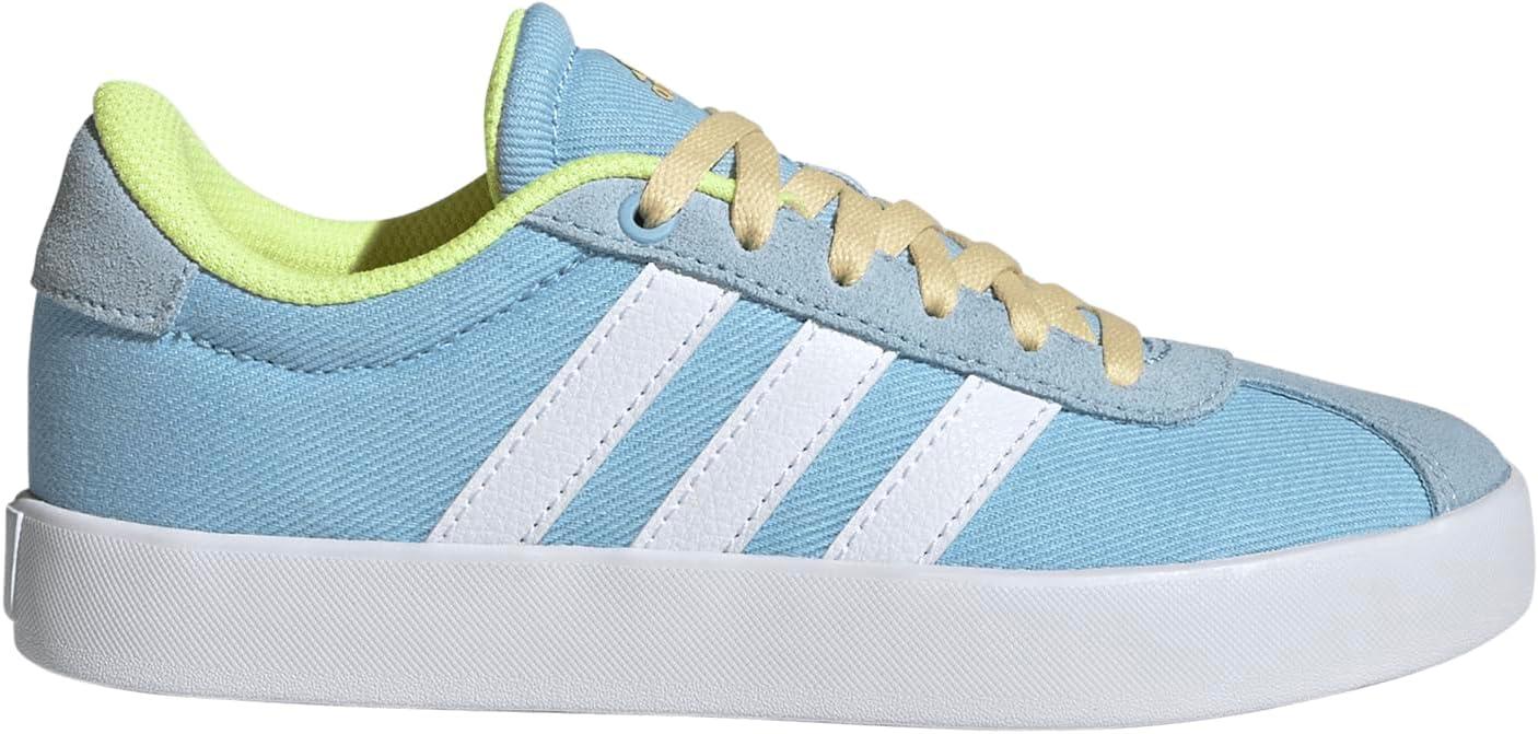 imageadidas UnisexChild Vl Court 30 Skateboarding Shoes ToddlerClear SkyWhiteYellow