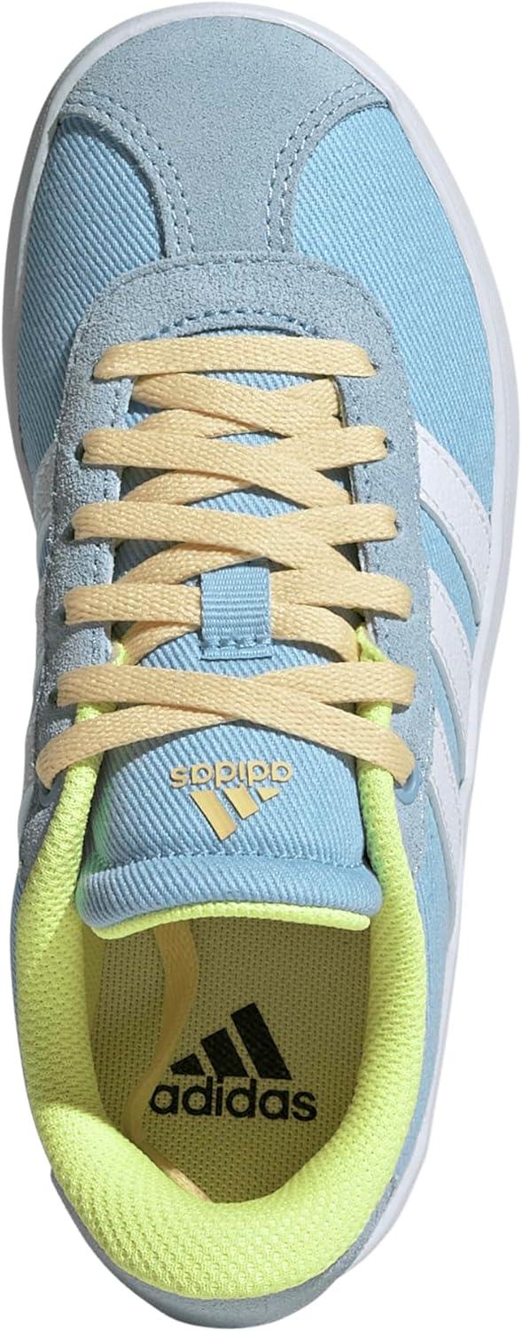 imageadidas UnisexChild Vl Court 30 Skateboarding Shoes ToddlerClear SkyWhiteYellow