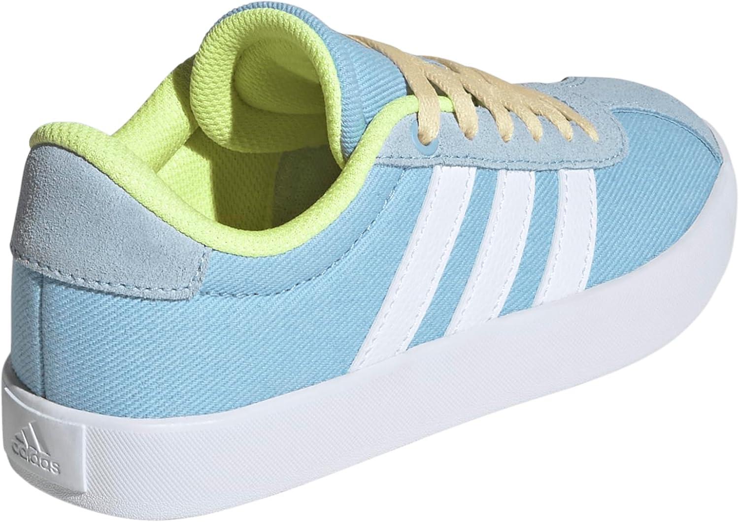 imageadidas UnisexChild Vl Court 30 Skateboarding Shoes ToddlerClear SkyWhiteYellow