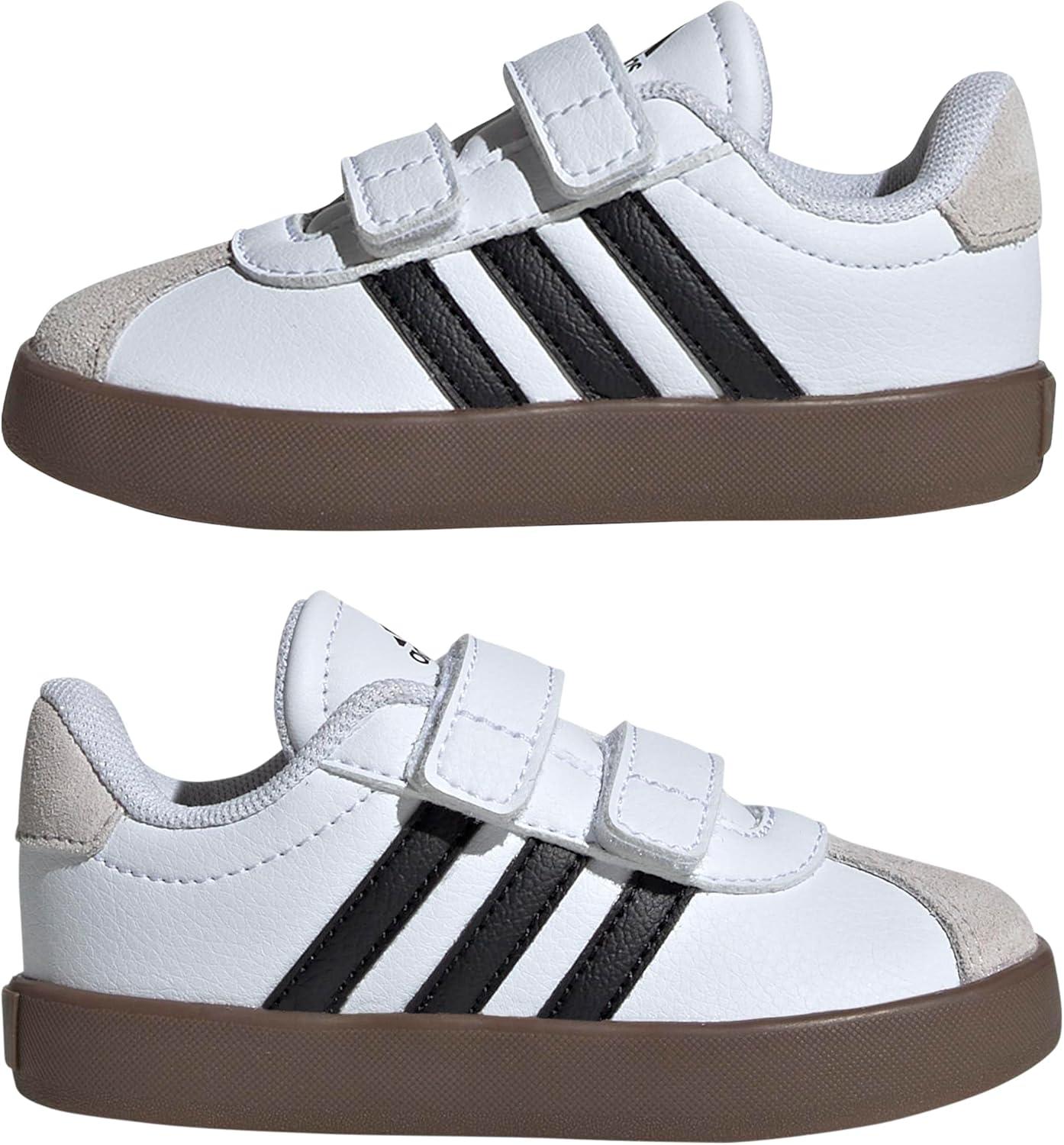 imageadidas UnisexChild Vl Court 30 Skateboarding Shoes ToddlerCloud White Core Black Grey One