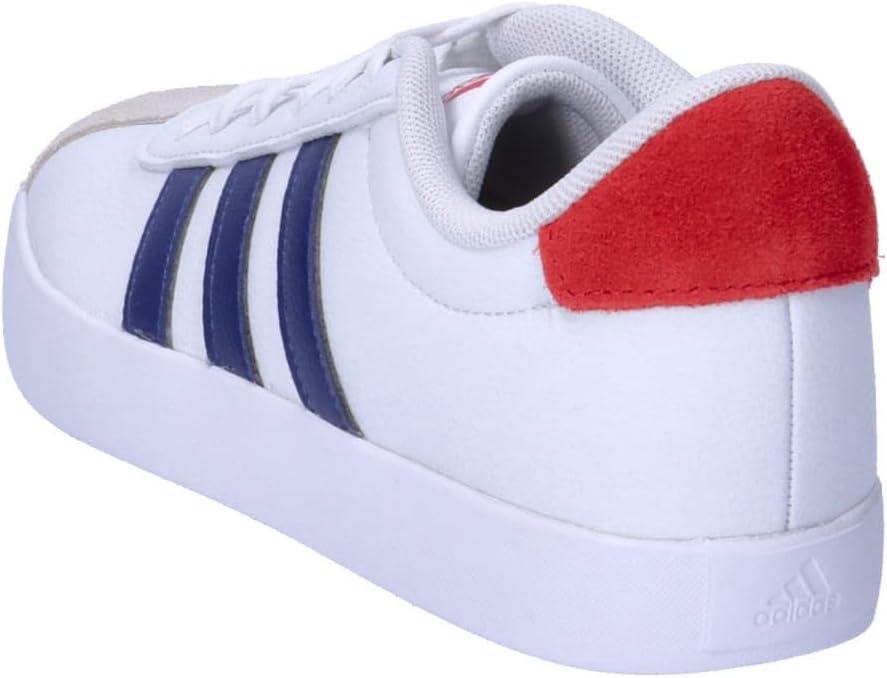 imageadidas UnisexChild Vl Court 30 Skateboarding Shoes ToddlerCloud White Dark Blue Better Scarlet