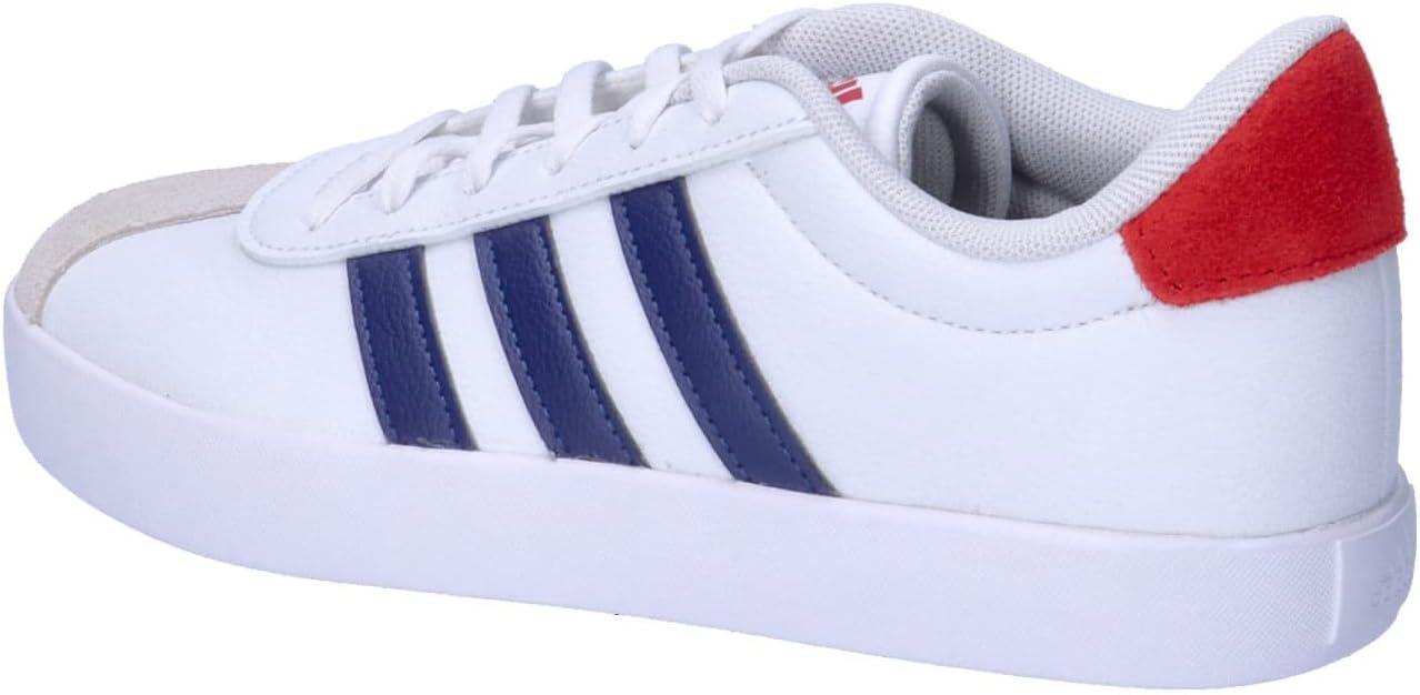 imageadidas UnisexChild Vl Court 30 Skateboarding Shoes ToddlerCloud White Dark Blue Better Scarlet