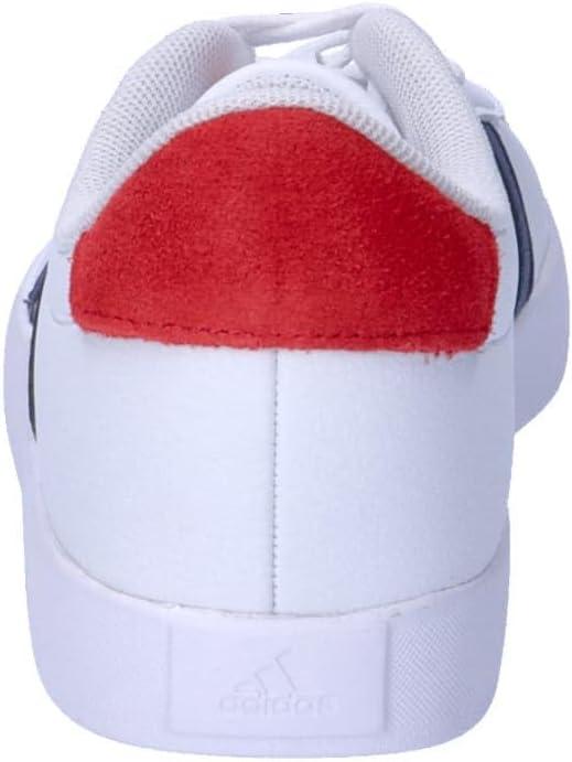 imageadidas UnisexChild Vl Court 30 Skateboarding Shoes ToddlerCloud White Dark Blue Better Scarlet