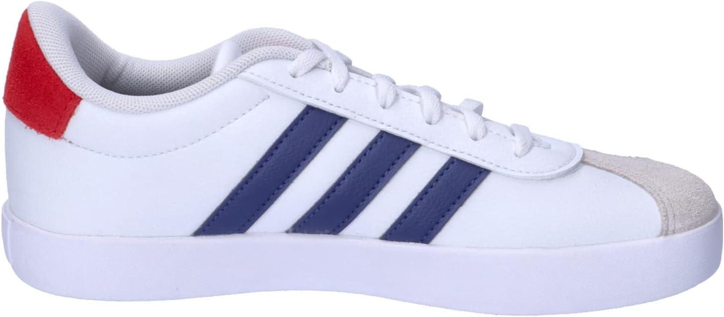 imageadidas UnisexChild Vl Court 30 Skateboarding Shoes ToddlerCloud White Dark Blue Better Scarlet