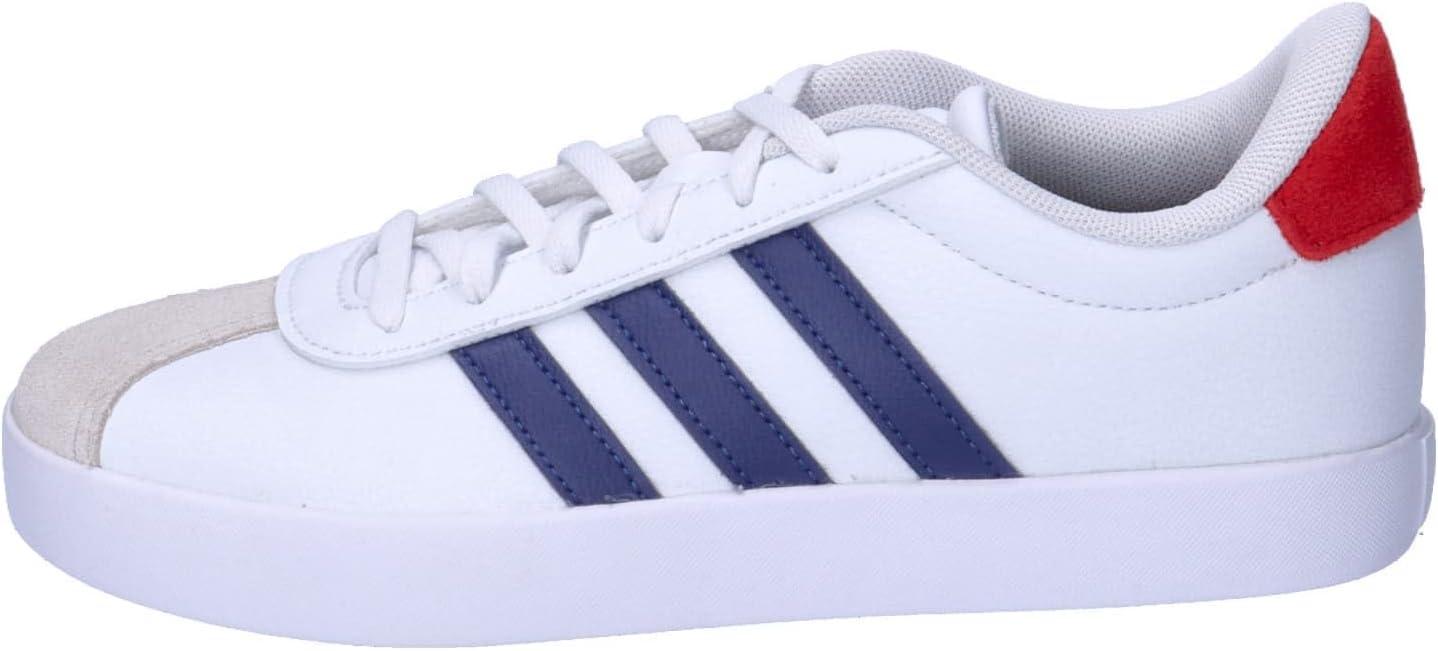 imageadidas UnisexChild Vl Court 30 Skateboarding Shoes ToddlerCloud White Dark Blue Better Scarlet