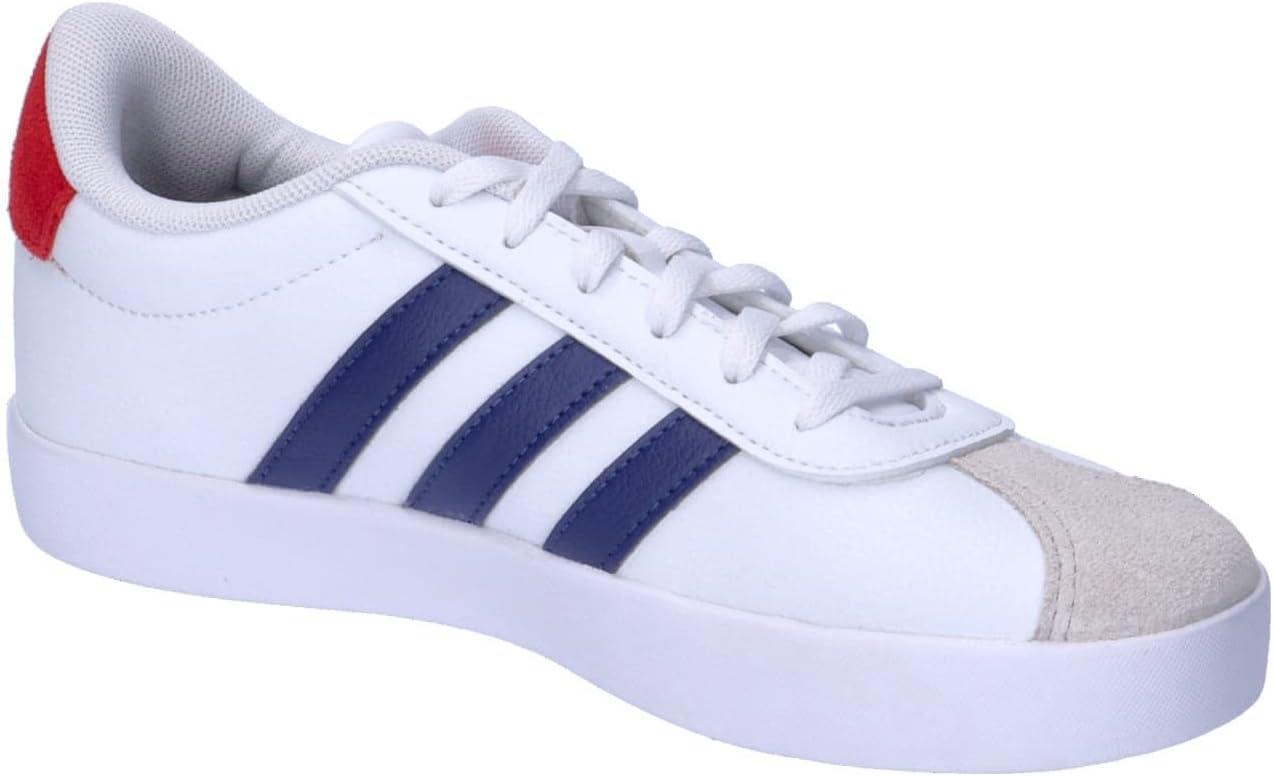 imageadidas UnisexChild Vl Court 30 Skateboarding Shoes ToddlerCloud White Dark Blue Better Scarlet