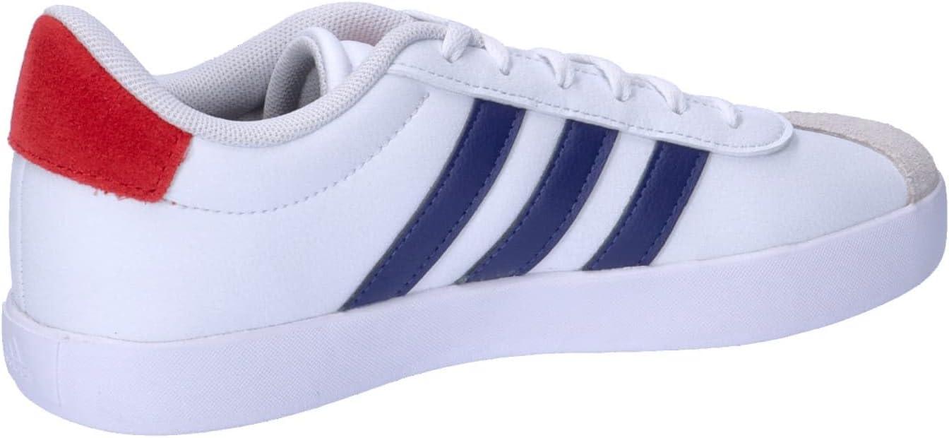 imageadidas UnisexChild Vl Court 30 Skateboarding Shoes ToddlerCloud White Dark Blue Better Scarlet